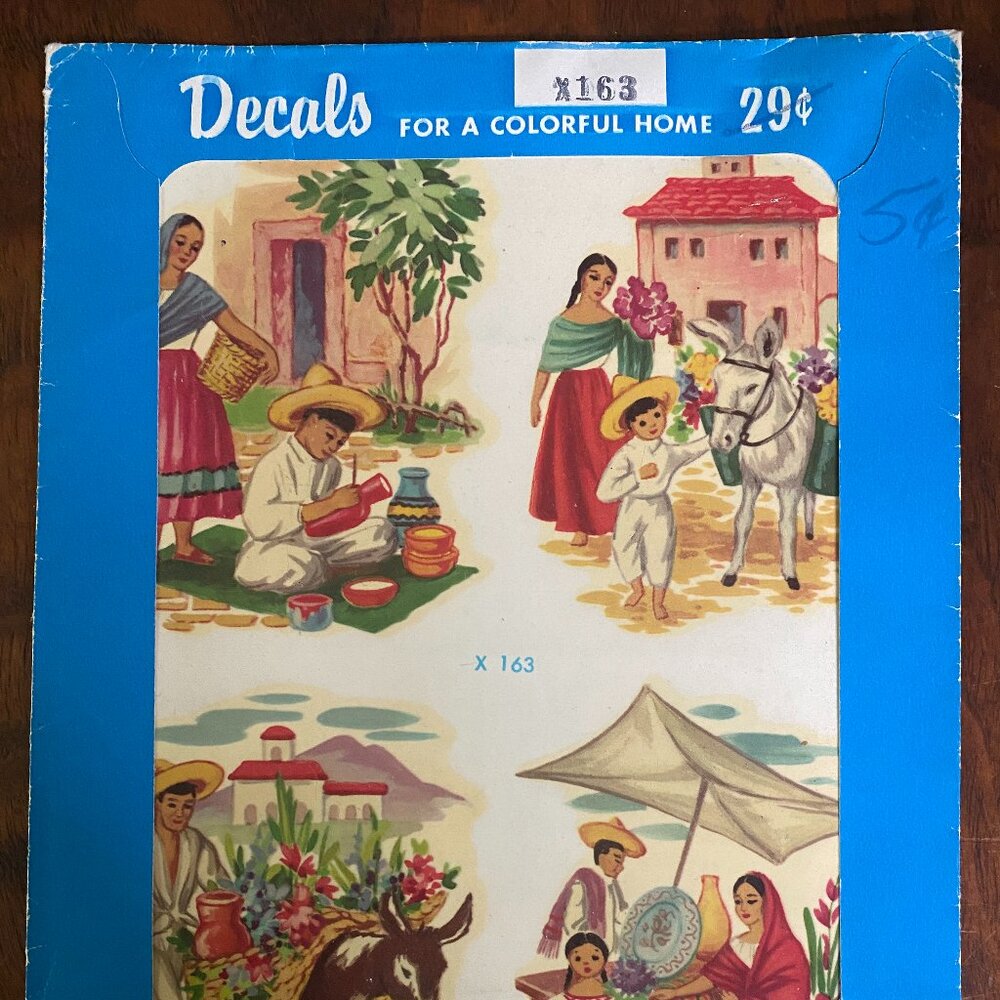 Vintage Decal Mexico Scenes Meyercord x163 decals for a colorful home